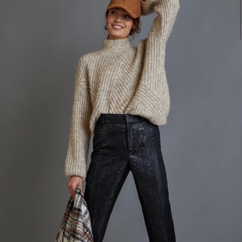 Anthropologie Slim Straight Pants - Black Sz 4 NWT